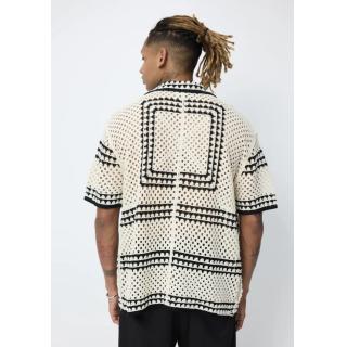 CHEMISE TISSÉE NOIR ET BLANC FRILIVIN