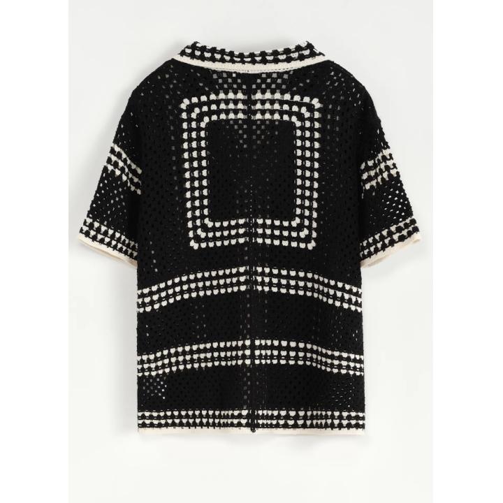 CHEMISE TISSÉE NOIR ET BLANC FRILIVIN